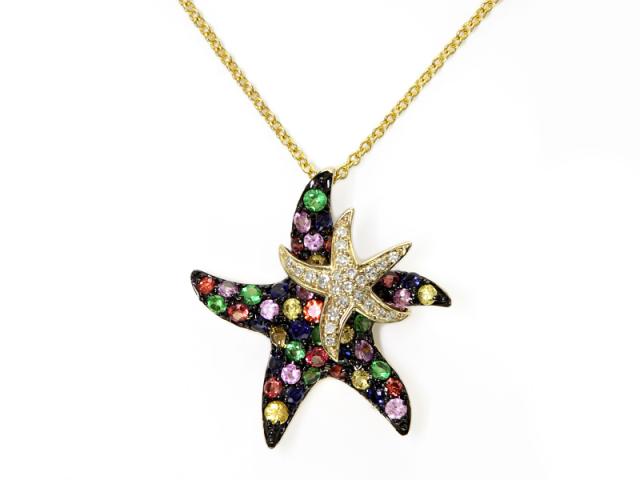 Mulit-Colored Starfish Pendant