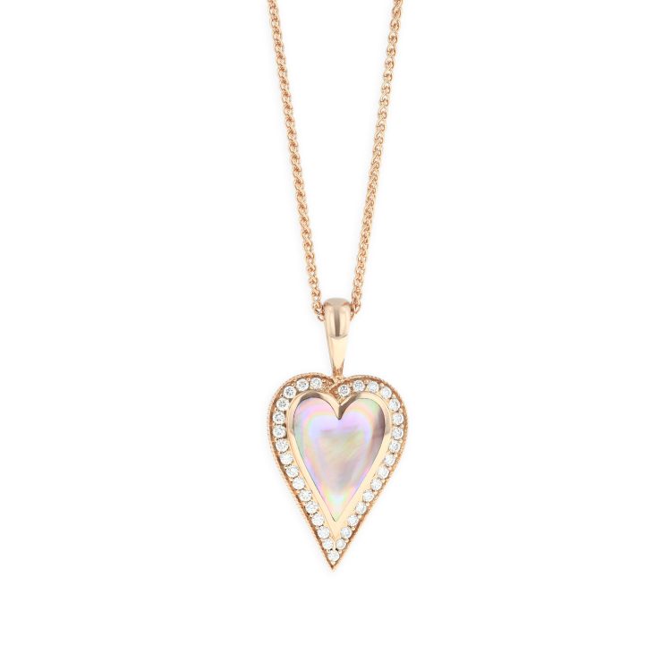 Kabana Pink MOP \u0026 Diamond Heart Pendant