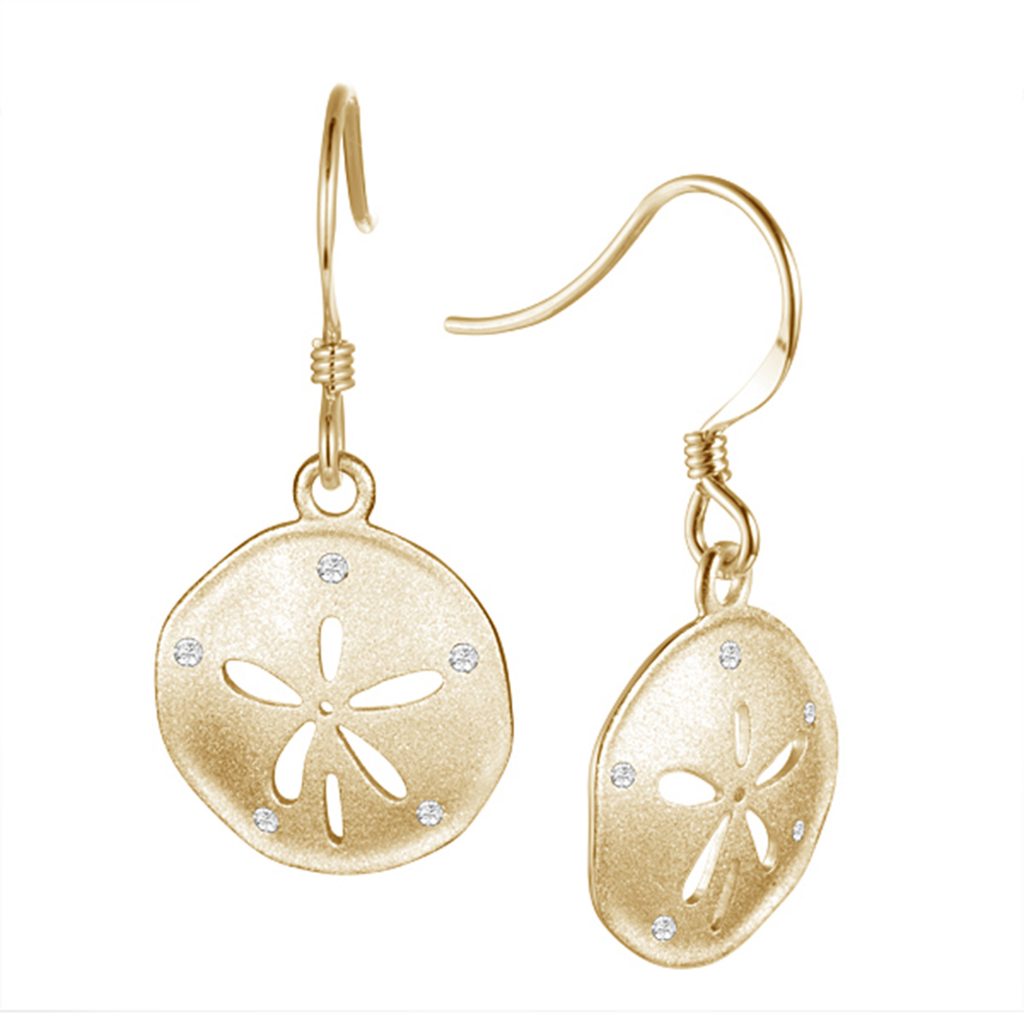 14k Diamond Sand Dollar Earrings